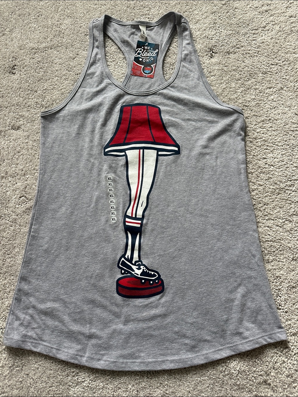 Gray Racerback Tank with Red Lamp Graphic